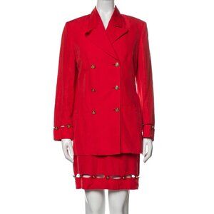 Vintage Versace Jeans Couture Medusa 3 Pieces Double Breasted Blazer Skirt  Set